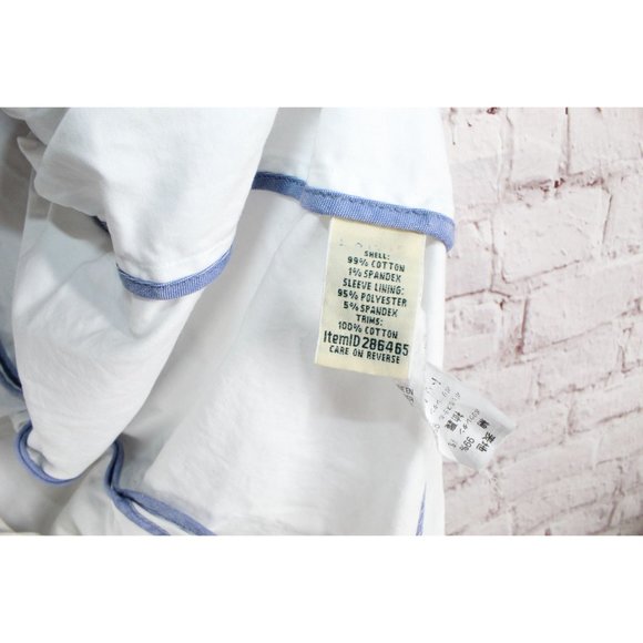 LL Bean White Cotton Two Buttons Casual Dress Classic Blazer Size  S - Picture 7 of 9